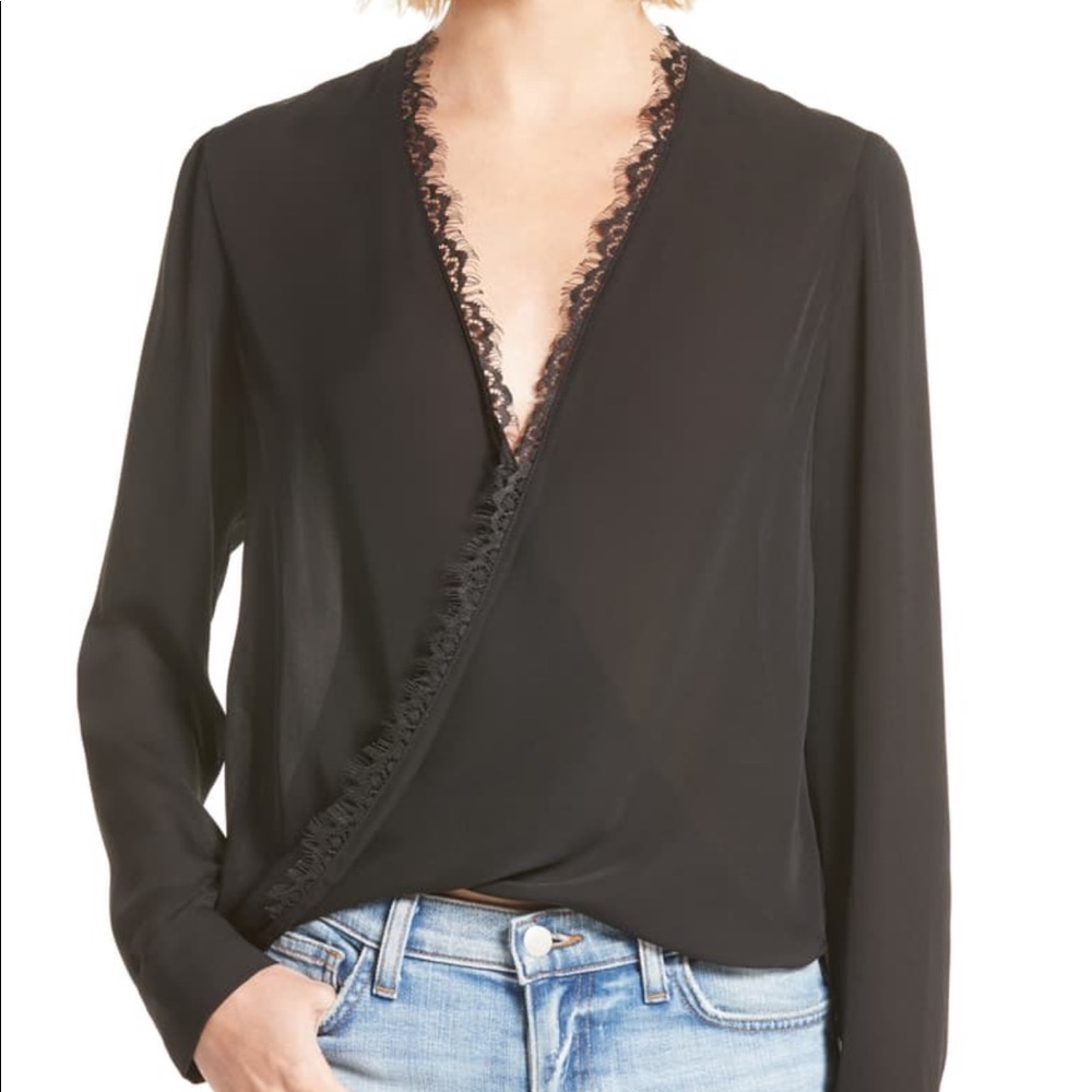L’Agence Rosario Lace Trim Blouse